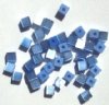 40 4mm Light Sapphire Fiber Optic Cat Eye Cube Beads